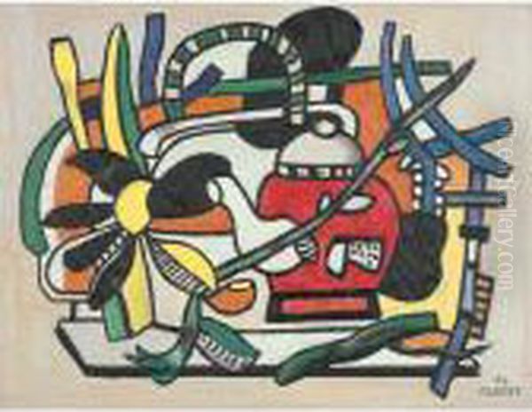 La Theiere Rouge Oil Painting by Fernand Leger