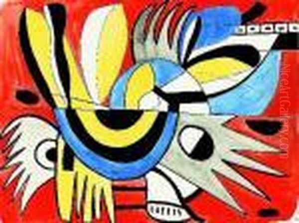 Abstrakte Komposition. Oil Painting by Fernand Leger