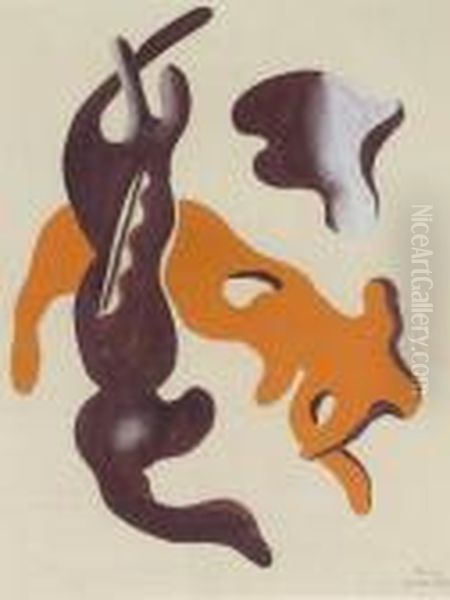 Deux Vaches Oil Painting by Fernand Leger