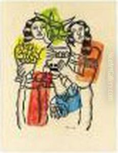 Femmes Au Vase De Fleurs