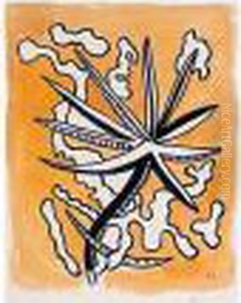 Fleur Et Nuages Oil Painting by Fernand Leger