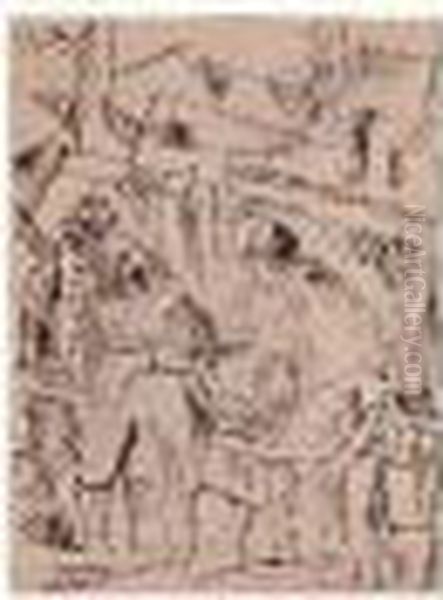 Dessin De Guerre, Circa 1915 Oil Painting by Fernand Leger
