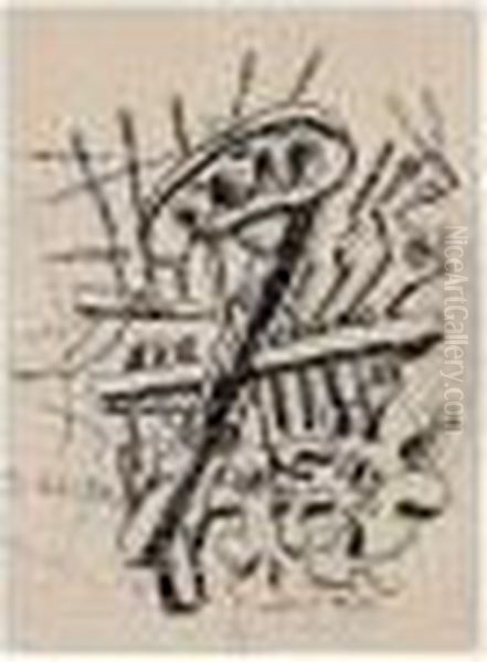 Composition A La Selle Ou A La Faucheuse Oil Painting by Fernand Leger