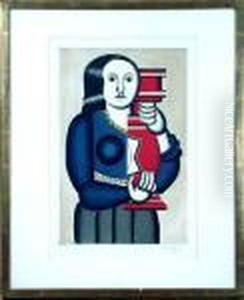 Femme A La Cruche (ginestet/pouillon 657) Oil Painting by Fernand Leger