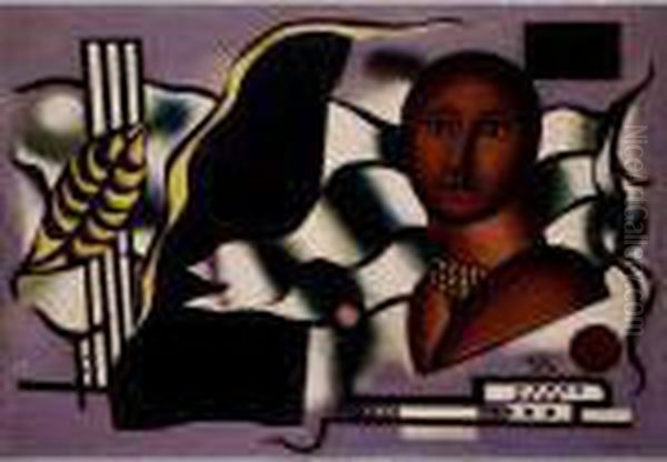 Composition Avec Figure Oil Painting by Fernand Leger