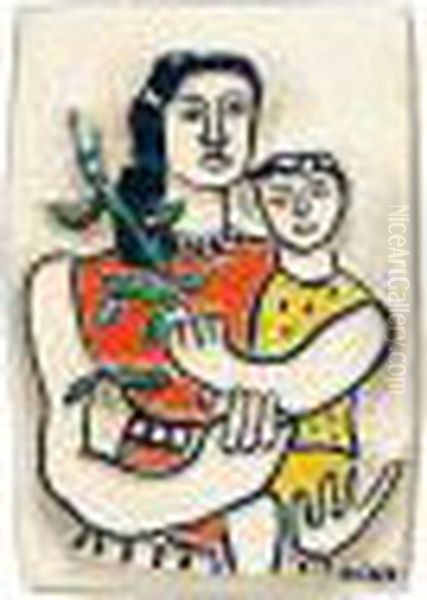 La Mere Et L'enfant Oil Painting by Fernand Leger