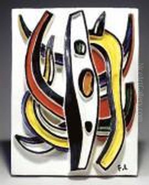 Composition Abstrait Oil Painting by Fernand Leger