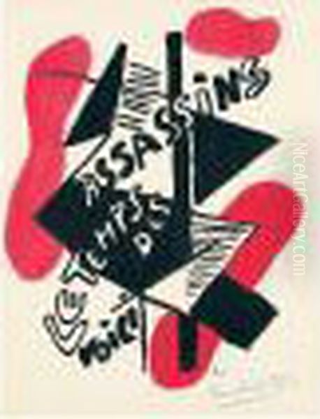 Arthur Rimbaud. Les Illuminations (saphire 24-38) Oil Painting by Fernand Leger