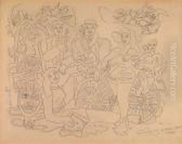 Hommage A Louis David Oil Painting by Fernand Leger