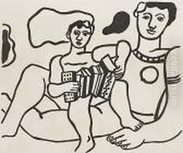 L'enfant A L'accordeon Oil Painting by Fernand Leger