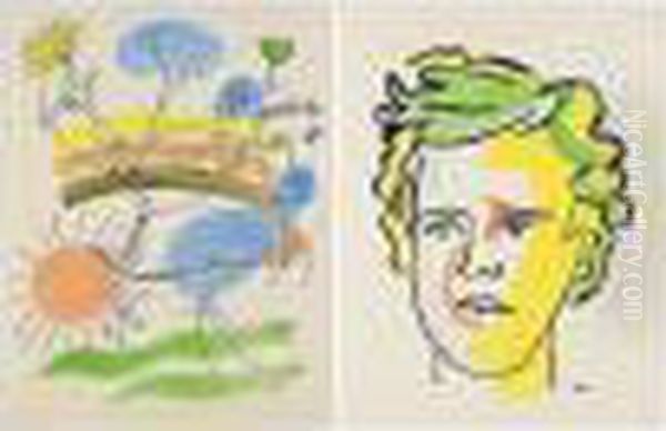 Arthur Rimbaud. Les Illuminations (saphire 24-38) Oil Painting by Fernand Leger