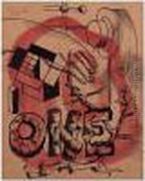 One (rouge) Oil Painting by Fernand Leger