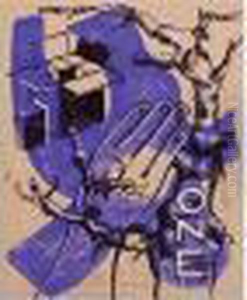 One (bleu) Oil Painting by Fernand Leger