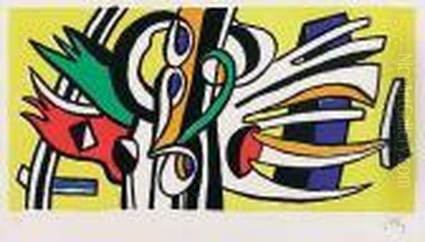 Composition Murale<</b> Oil Painting by Fernand Leger