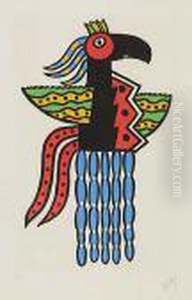 L'oiseau Magique<</b> Oil Painting by Fernand Leger