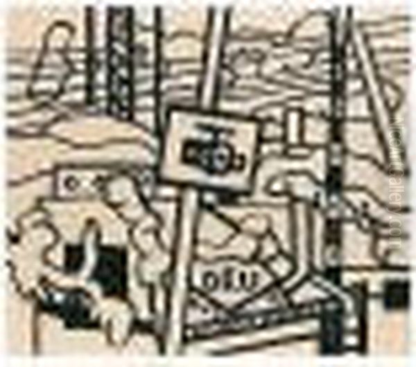 Paysage, Seine Et Oise Oil Painting by Fernand Leger