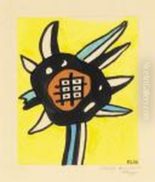 Fleur De Tournesol Oil Painting by Fernand Leger