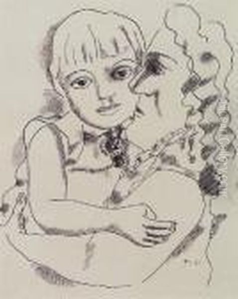 Mere Et Enfant Oil Painting by Fernand Leger