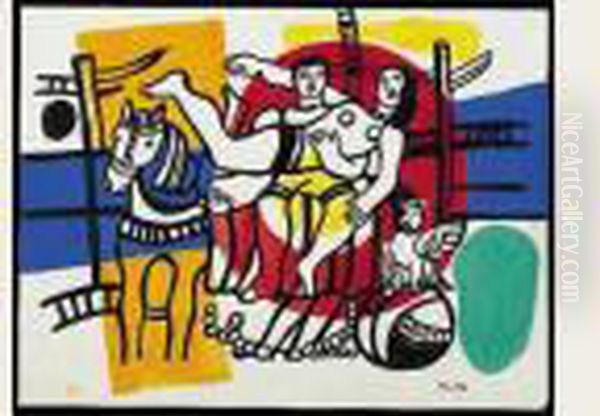 Etude Pour La Grande Parade Oil Painting by Fernand Leger
