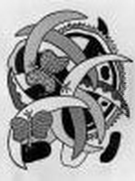 Les Papillons, 1948. Oil Painting by Fernand Leger