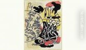 Composition A La Mappe-monde, 
1946 Encre Et Aquarelle, Signee Des Initiales Et Datee 46 Vers Le Bas Et
 Vers La Droite