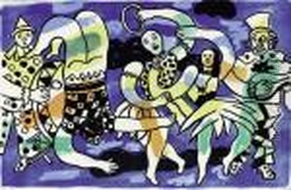 Leger, Cirque, Teriade Oil Painting by Fernand Leger