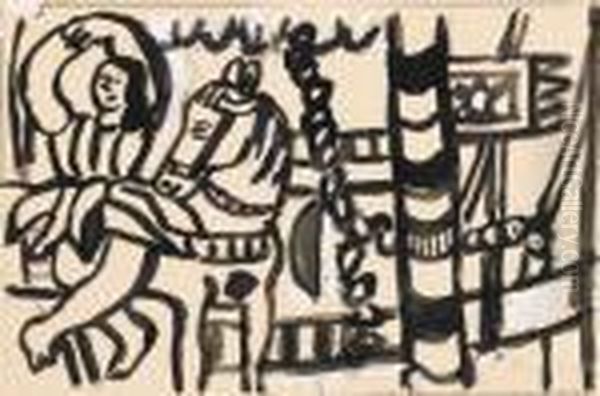 Au Cirque Oil Painting by Fernand Leger