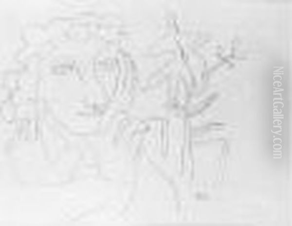 Visage A La Fleur Oil Painting by Fernand Leger