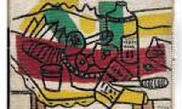Nature Morte Polychrome, 1949. Oil Painting by Fernand Leger