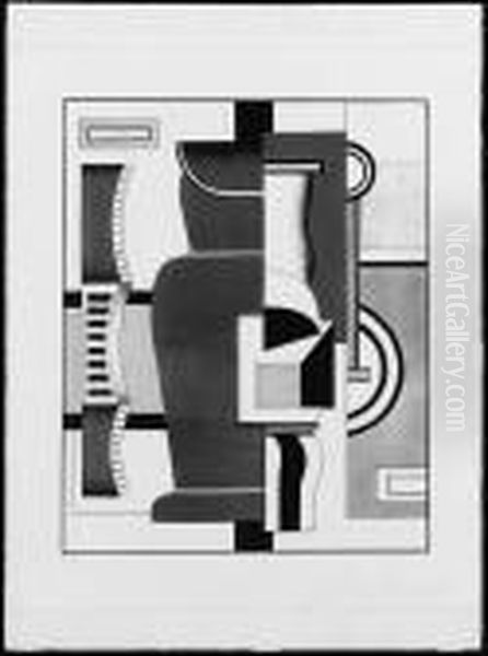 Le Vase (saphire 12) Oil Painting by Fernand Leger
