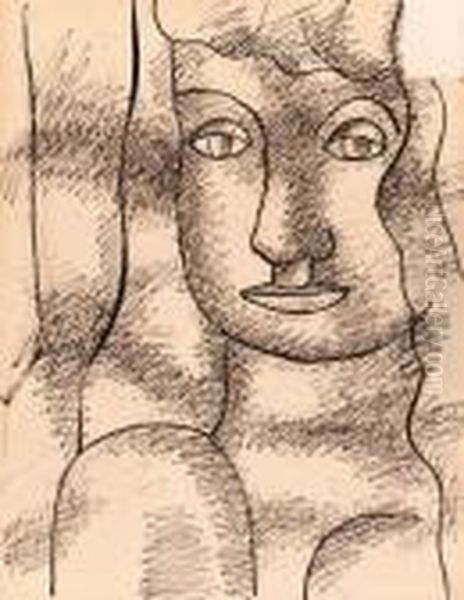 Tte De Jeune Fille Oil Painting by Fernand Leger