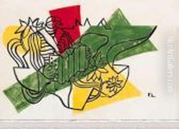 Accordeoniste Oil Painting by Fernand Leger