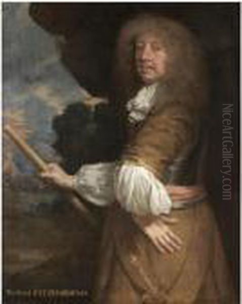 Portrait Of Charles Berkeley, 
Baron Berkeley Of Rathdowne, County Wicklow And Viscount Fitzhardinge Of
 Berehaven, County Kerry (1630-1665) Oil Painting by Sir Peter Lely