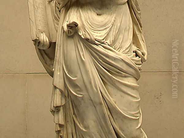 Calliope [detail #2] Oil Painting by Jacques-Augustin Pajou