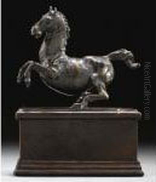 A Bronze Rearing Horse Oil Painting by Leonardo Da Vinci