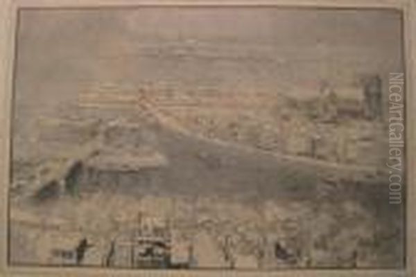 Paris Sous La Neige, Vu Du Haut De Saint-gervais Oil Painting by Auguste Louis Lepere