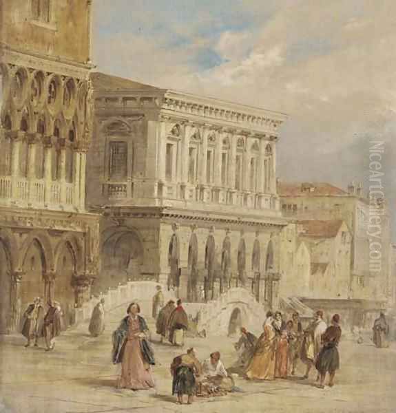 The Riva degli Schiavoni, Venice Oil Painting by Edward Pritchett