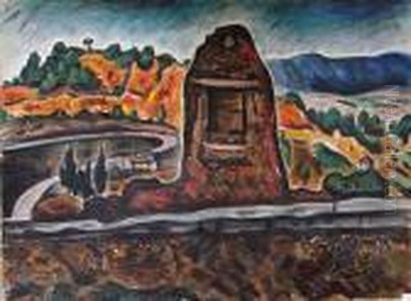 Le Bori ? Rousillon Oil Painting by Alfred Lesbros