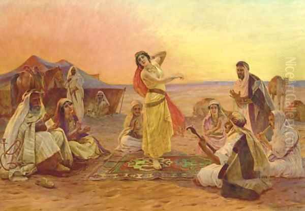 The Dance at Sunset Oil Painting by Otto Pilny