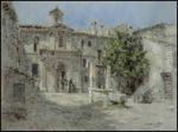 The Chapel Of The Grey Nuns Oil Painting by Leon Augustin Lhermitte