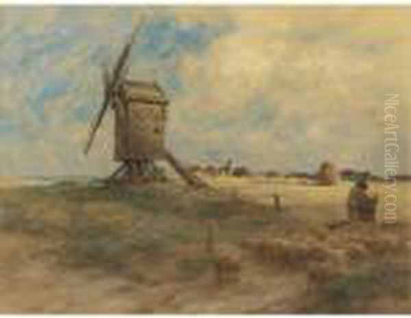 Le Vieux Moulin Oil Painting by Leon Augustin Lhermitte