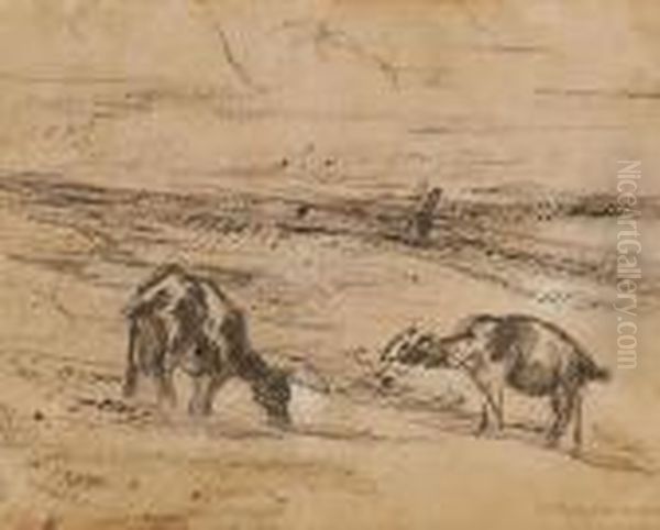 Grasende Ziegen Oil Painting by Max Liebermann
