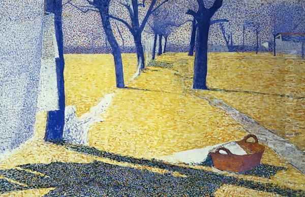 Washing in the Sun, 1905 Oil Painting by Giuseppe Pellizza da Volpedo