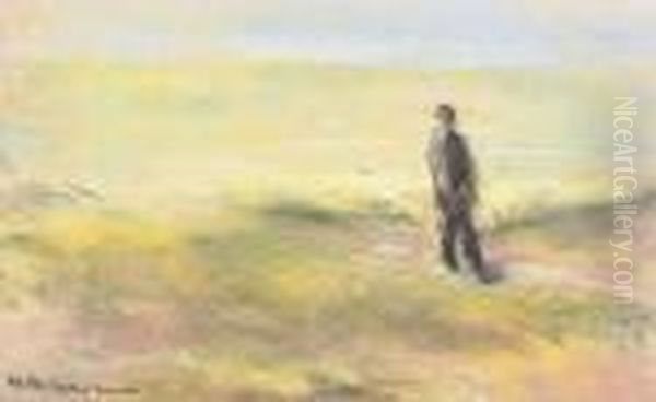 Einsamer Mann Auf Einer Dune Oil Painting by Max Liebermann