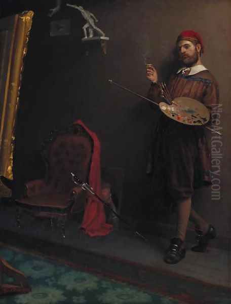The Painter Oil Painting by Paul Peel