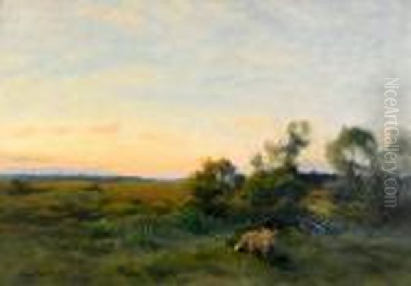 Rav I Gryningsljus Oil Painting by Bruno Andreas Liljefors