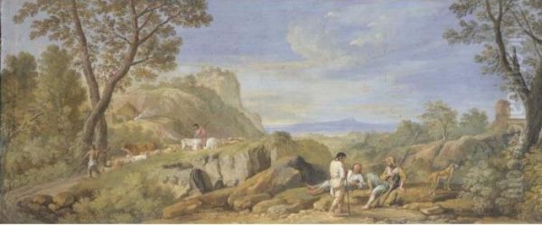 Scena Pastorale Oil Painting by Andrea Locatelli