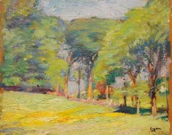 Lot Of Five Landscapes Oil Painting by Robert Henry Logan