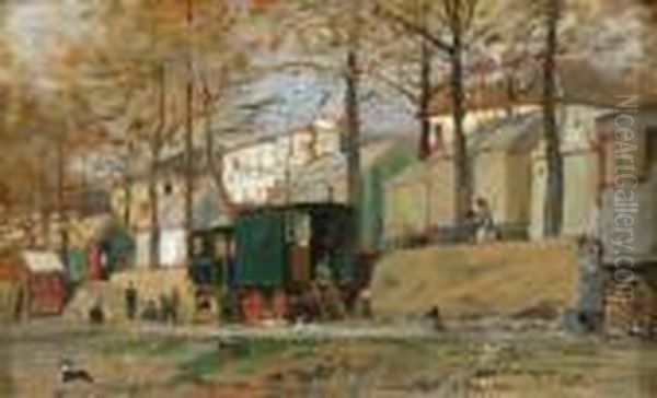 Les Roulottes Oil Painting by Luigi Loir