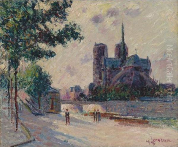 Notre-dame De Paris Oil Painting by Gustave Loiseau